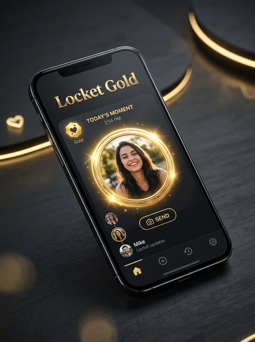 Locket Gold Premium Mockup